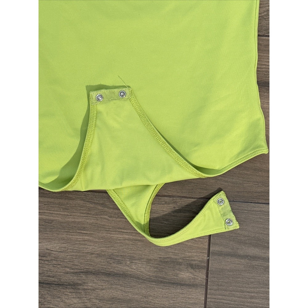 House of Harlow 1960 Lime‎ Green Double Lined Bodysuit Y2K Chic Women's Small - Picture 9 of 13
